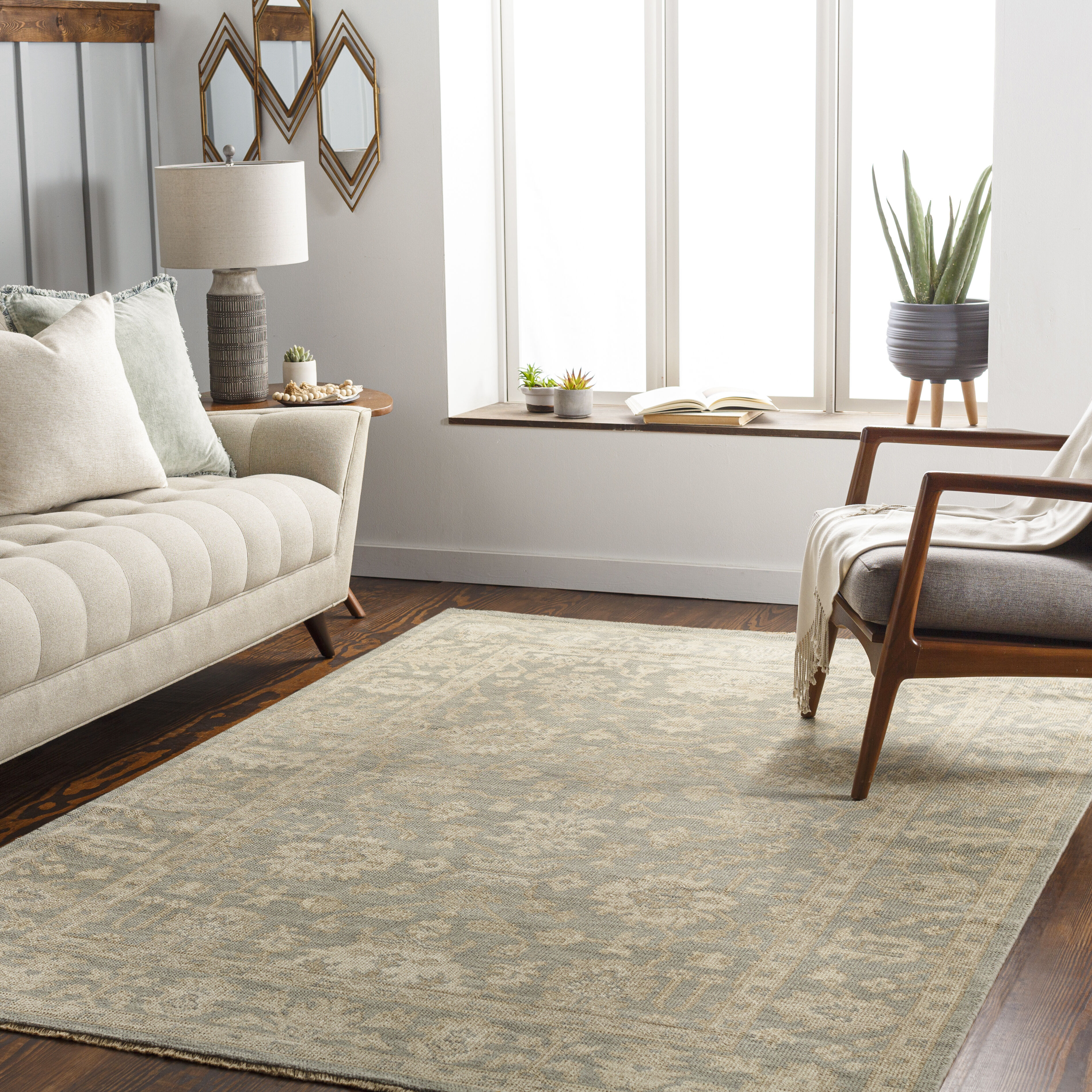 Reign 108 X 72 inch Dusty Sage Rug in 6 X 9, Rectangle