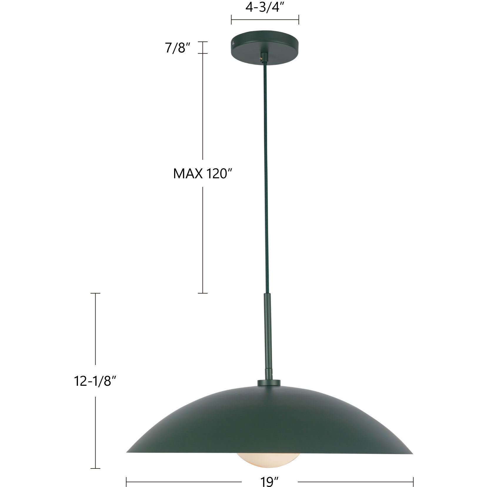 Regent Pendant Ceiling Light in Pine Green