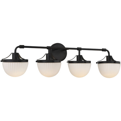 Meredith 4 Light 33 inch Matte Black Bathroom Vanity Light Wall Light