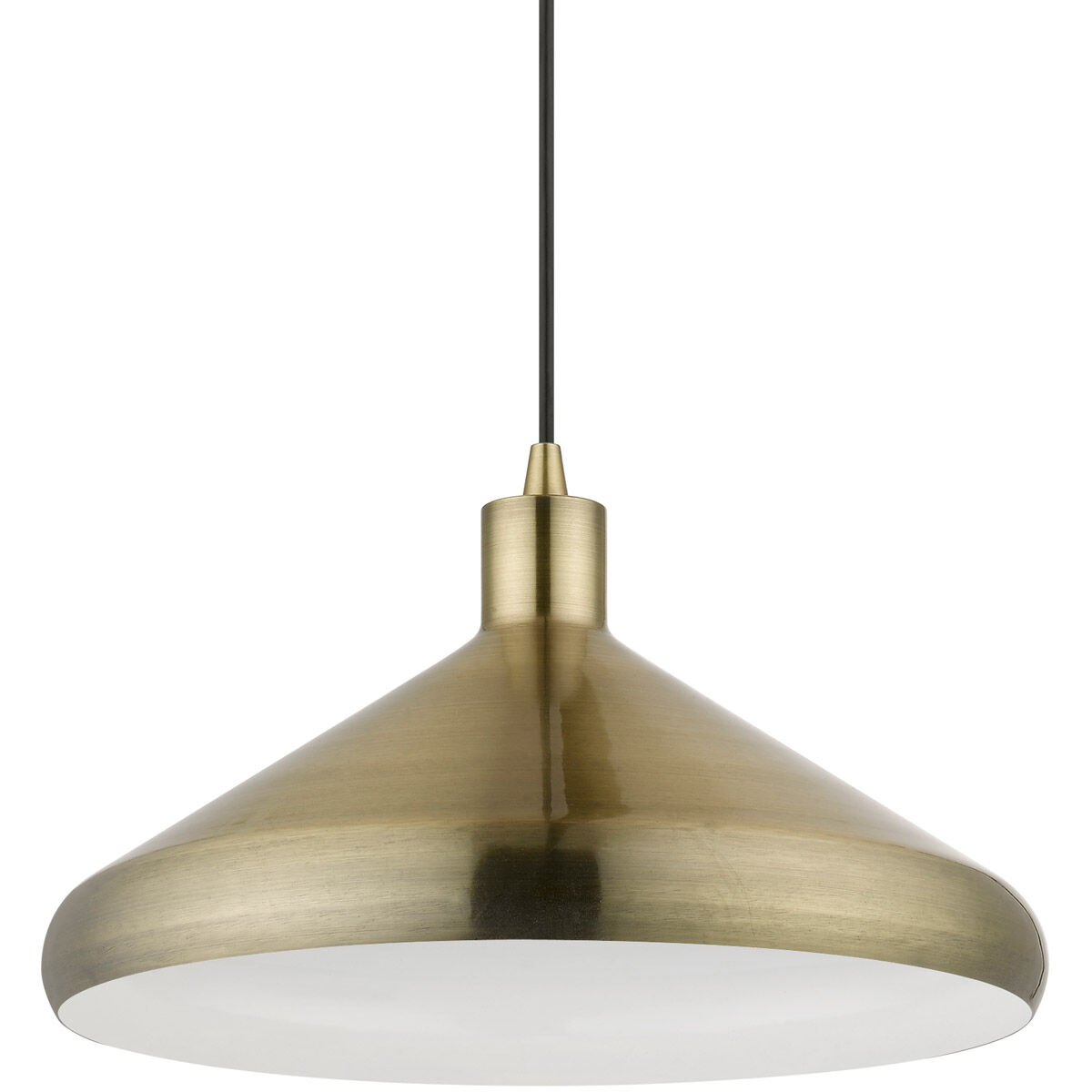 Geneva 1 Light 15 inch Antique Brass Pendant Ceiling Light