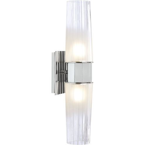 Icycle Sconce Wall Light in Chrome, Clear Frosted