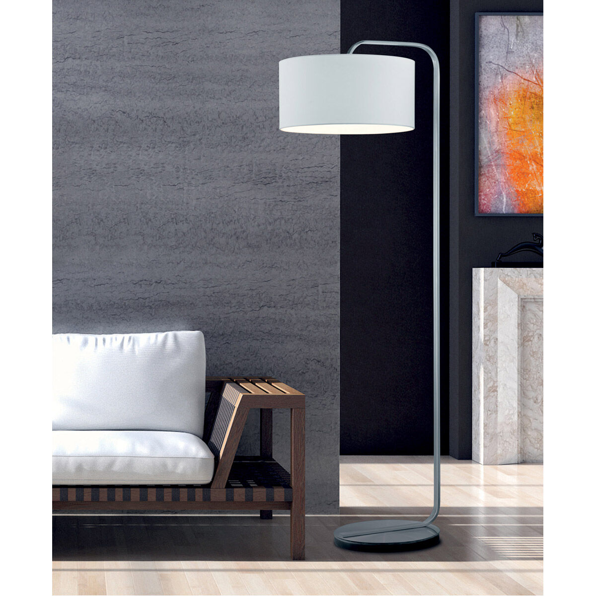 Cannes 60 inch 100 watt Nickel-Matte Floor Lamp Portable Light