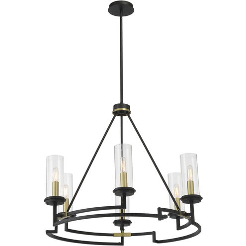 Hillstone 6 Light 30.25 inch Soft Brass And Sand Coal Chandelier Ceiling Light