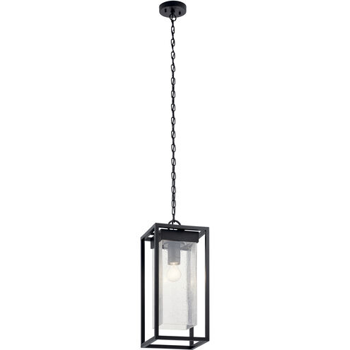 Mercer 1 Light 9 inch Black with Silver Highlights Outdoor Hanging Pendant