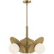 Alora Mood Plume 3 Light 22 inch Brushed Gold Chandelier Ceiling Light