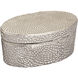 Oval Pebble 8 X 4 inch Antique Nickel Box, Small