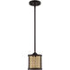 Malaya 1 Light 6 inch Aged Bronze Brushed Mini Pendant Ceiling Light