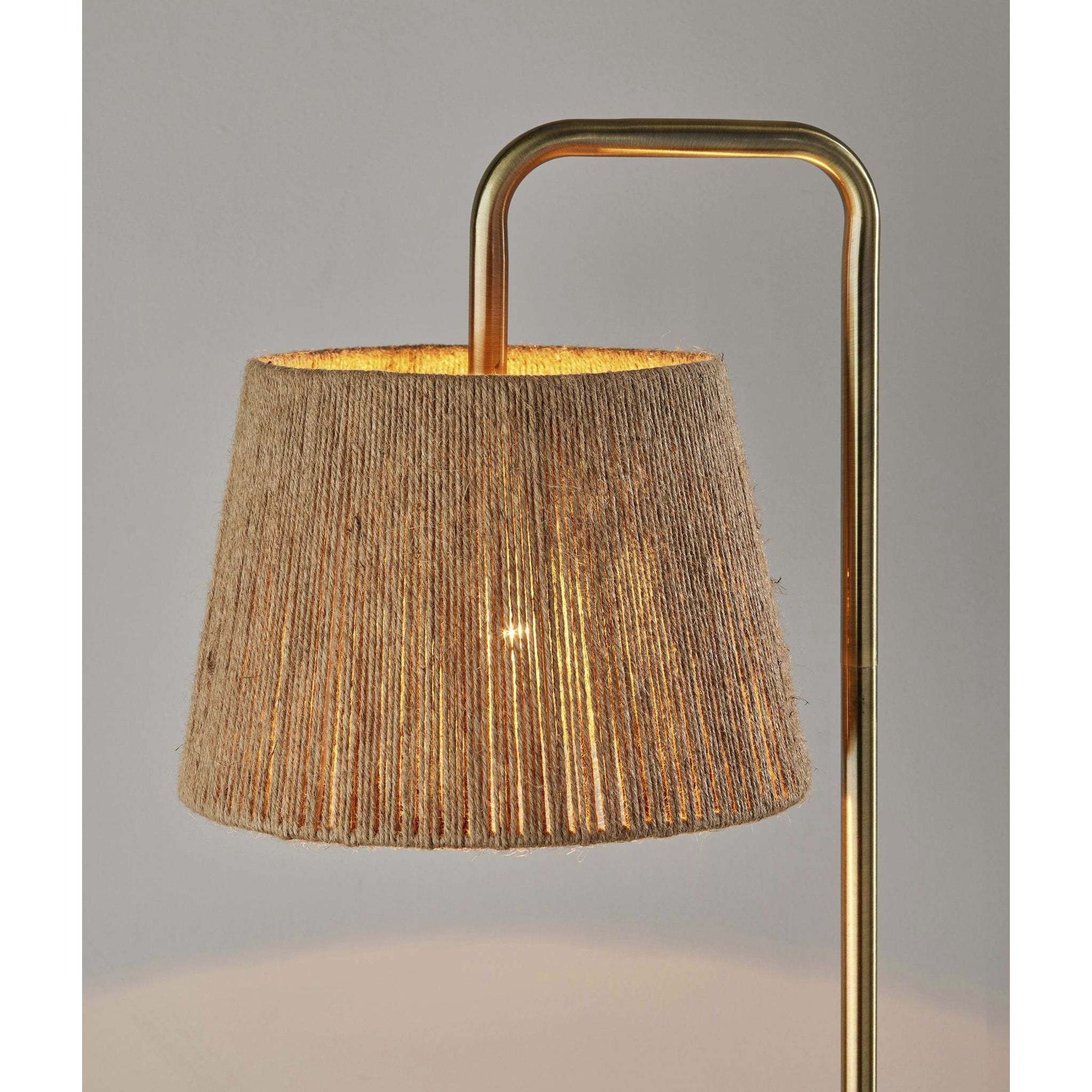 Tahoma 59 inch 100.00 watt Antique Brass Floor Lamp Portable Light, Simplee Adesso