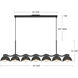 Atlas 7 Light 42.38 inch Black/Pine Green Linear Pendant Ceiling Light in Black and Pine Green