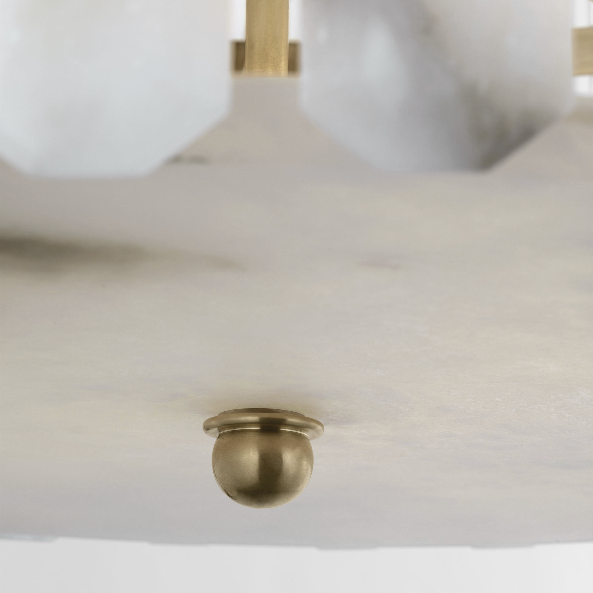 AERIN Bonnington 5 Light 24.75 inch Hand-Rubbed Antique Brass Flush Mount Ceiling Light in Alabaster, Large