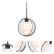 Mana LED Bronze Cord Pendant Ceiling Light in Clear/Opal Glass