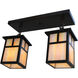 Mission 2 Light 14.88 inch Rustic Brown Flush Mount Ceiling Light in Off White, T-Bar Overlay
