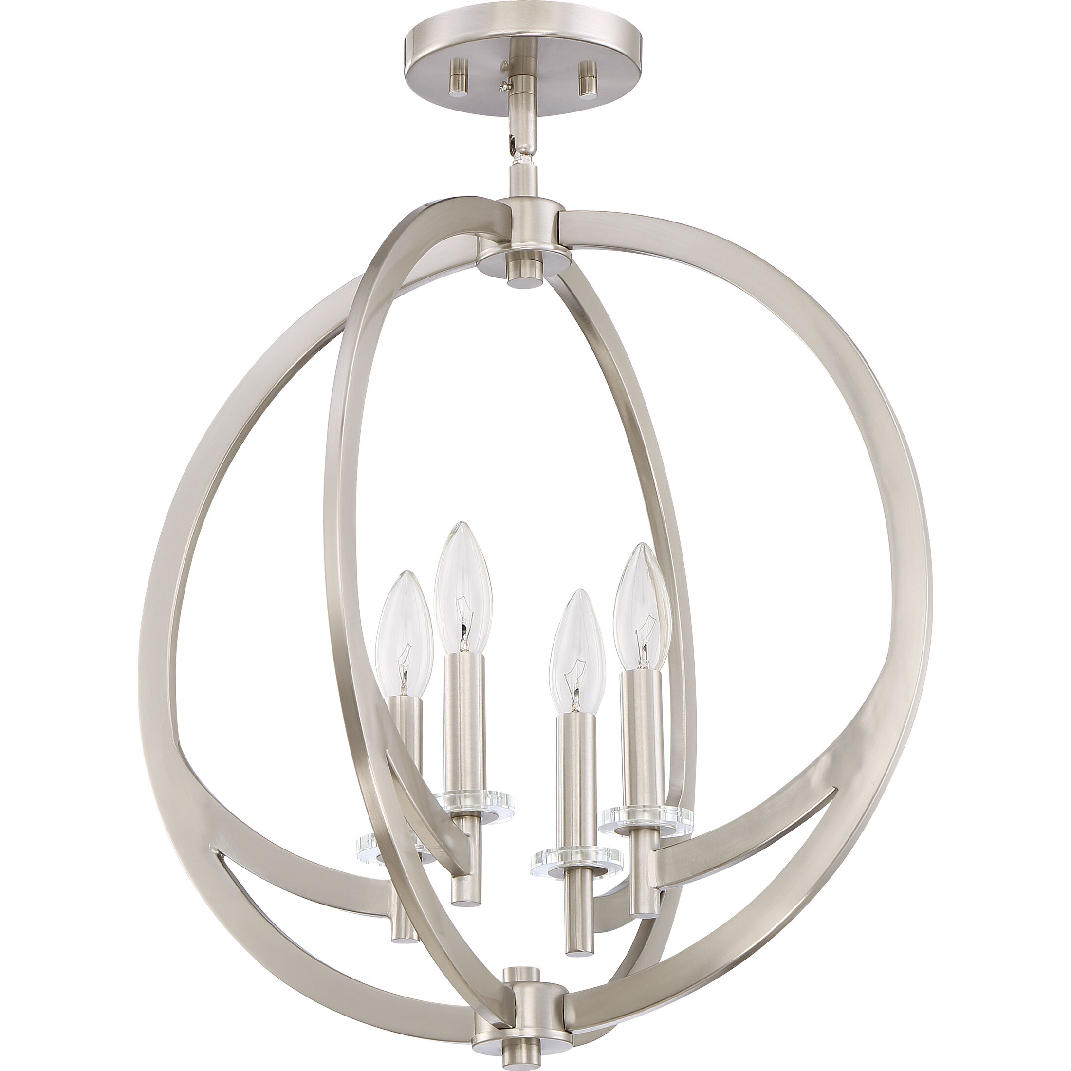 Orion 4 Light 18 inch Brushed Nickel Pendant Ceiling Light