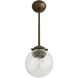 Reeves 1 Light 8 inch Aged Brass Outdoor Pendant, Small