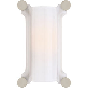 Thomas O'Brien Chirac 1 Light 8.5 inch Polished Nickel Sconce Wall Light in White Glass, Small