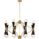 Crosby LED 36 inch Aged Brass and Matte Black Chandelier Ceiling Light