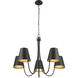Modern 5 Light 32 inch Matte Black Chandelier Ceiling Light