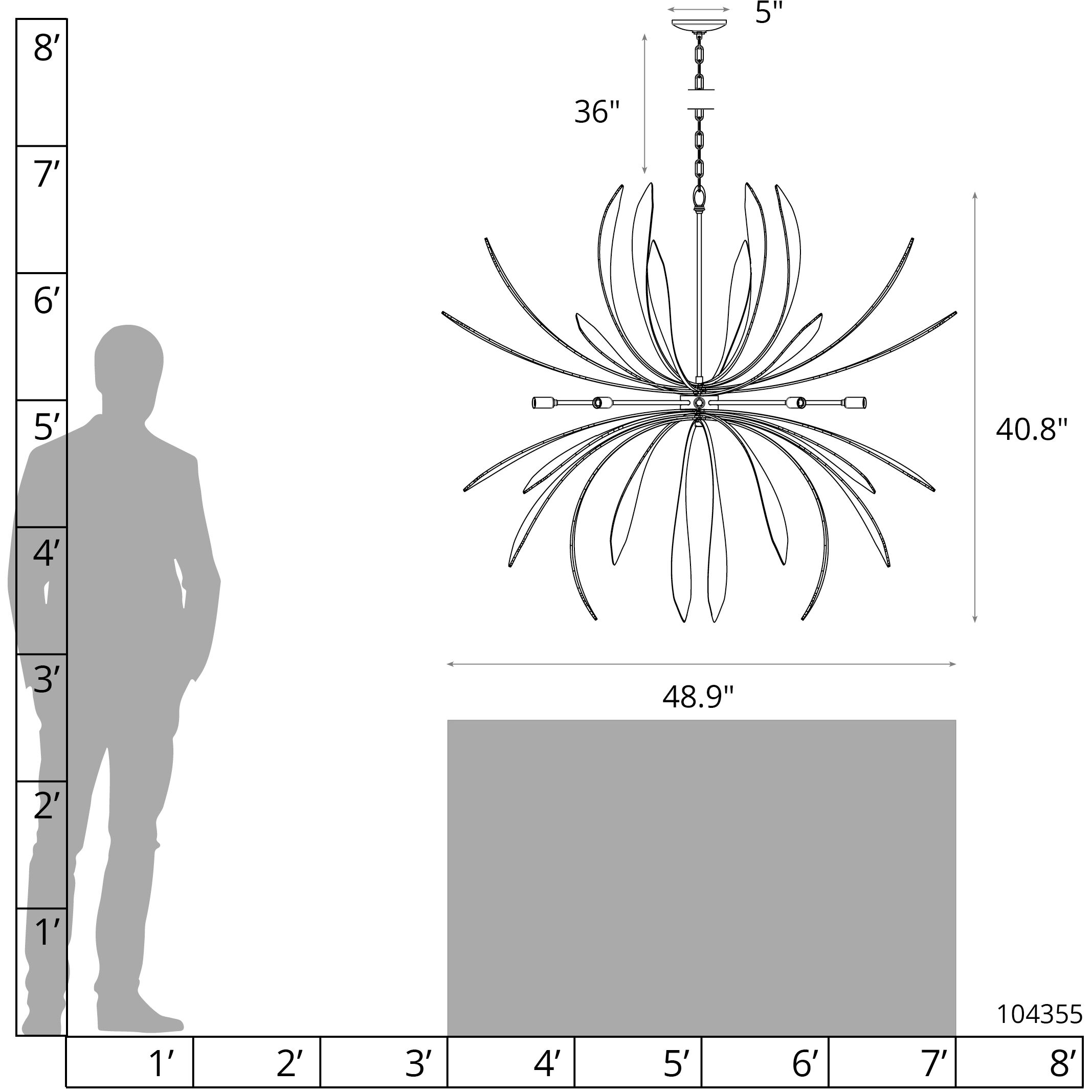 Dahlia 10 Light 48.9 inch Modern Brass Chandelier Ceiling Light, Large