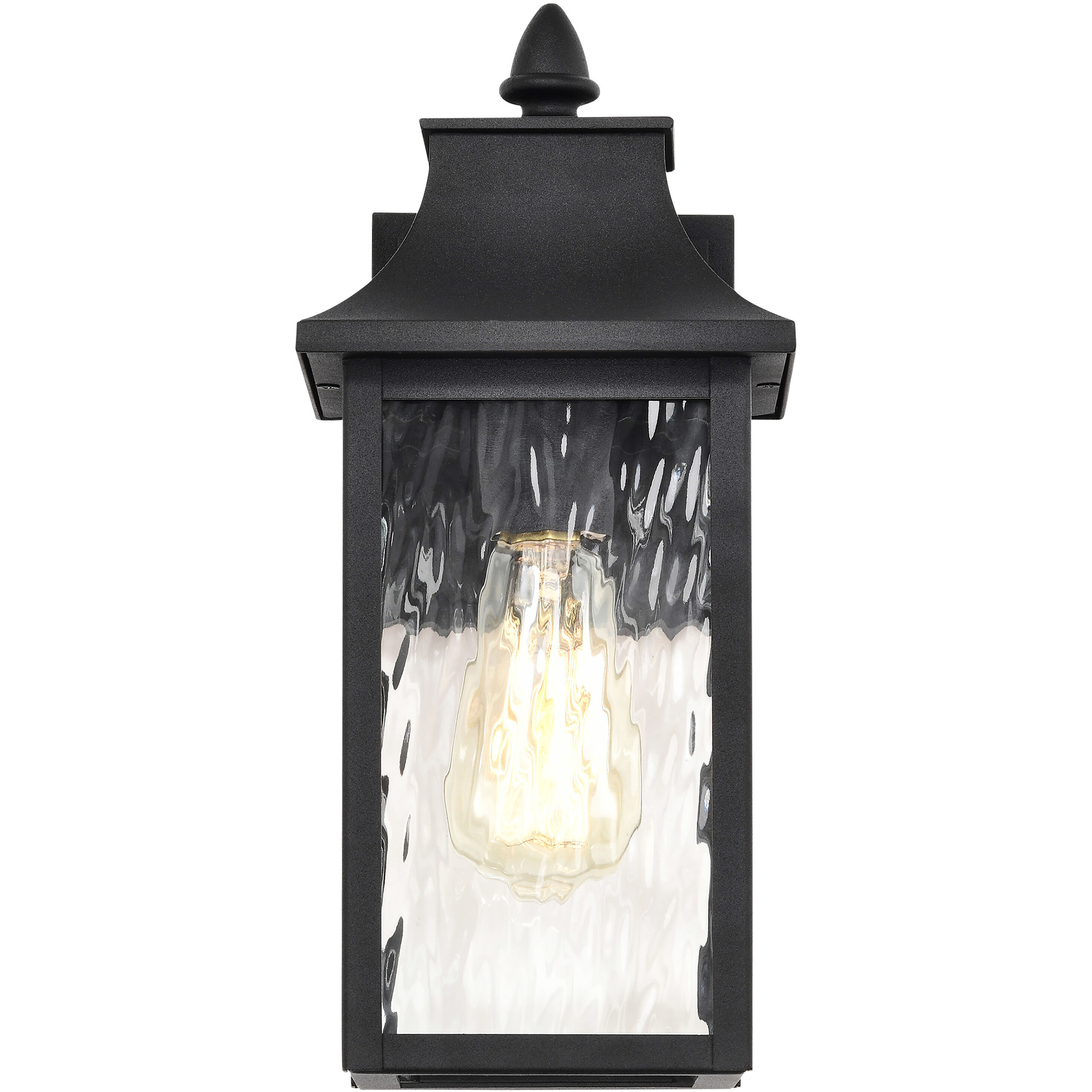 Austen 13 inch Matte Black Outdoor Wall Lantern, Small