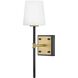 Saunders 1 Light 4.75 inch Black with Lacquered Brass Interior Wall Mount Wall Light