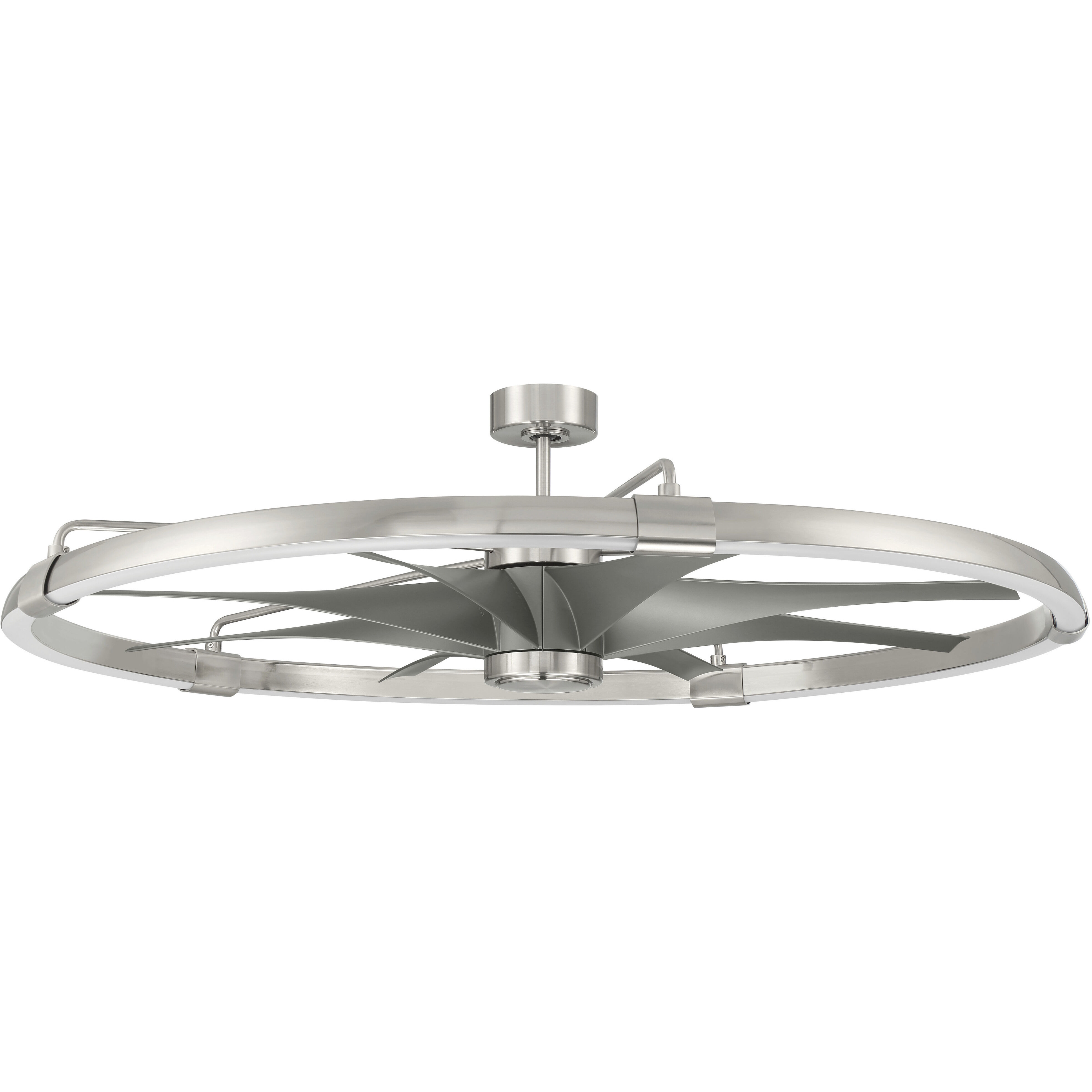 Axel 52 inch Brushed Polished Nickel with Brushed Nickel Blades Ceiling Fan (Blades Included)