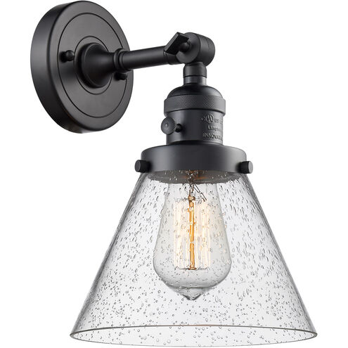 Franklin Restoration Large Cone LED 8 inch Matte Black Sconce Wall Light, Franklin Restoration