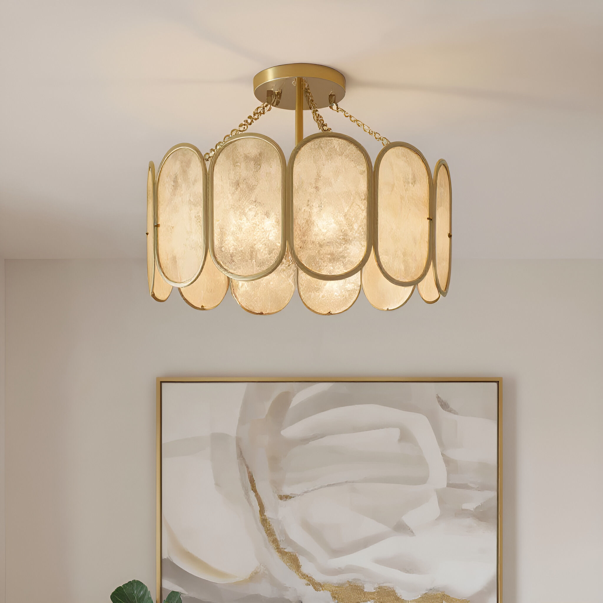 Amalia 3 Light 16 inch Light Gold Semi-Flush Mount Ceiling Light