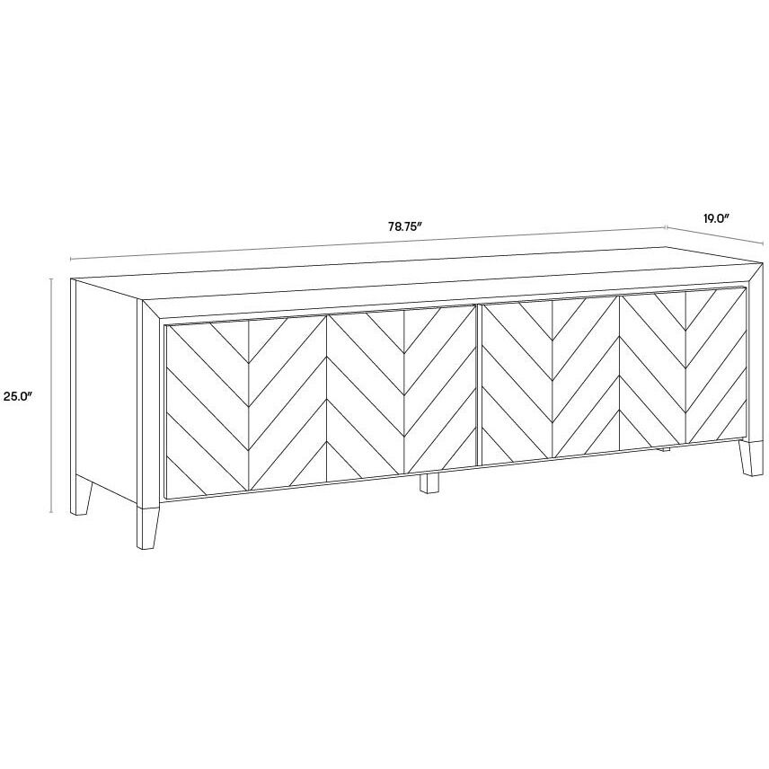 Greyson 78.75 inch Smoke Acacia Media Console & Cabinet