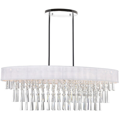 Franca 8 Light 38 inch Chrome Island/Pool Table Light Ceiling Light in Off White