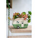 Camper Off-White/Green Outdoor Planter