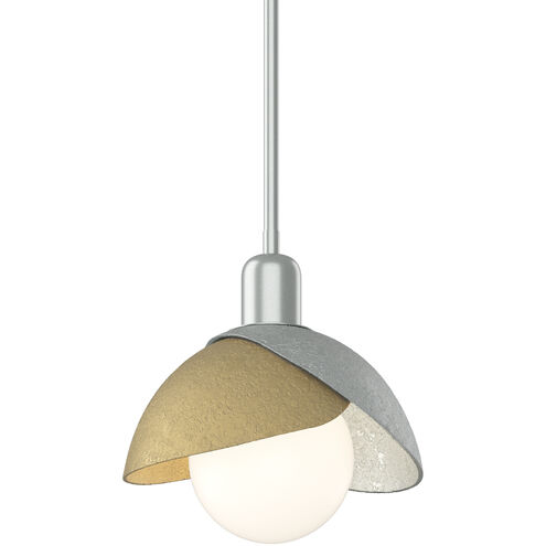 Brooklyn 1 Light 9.4 inch Vintage Platinum and Modern Brass Mini Pendant Ceiling Light in Vintage Platinum/Modern Brass