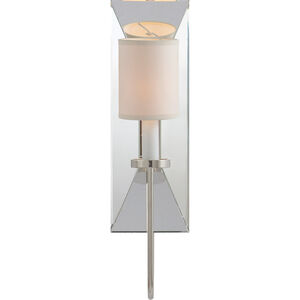Chapman & Myers Cotswold 1 Light 4 inch Polished Nickel Mirrored Sconce Wall Light in Natural Paper