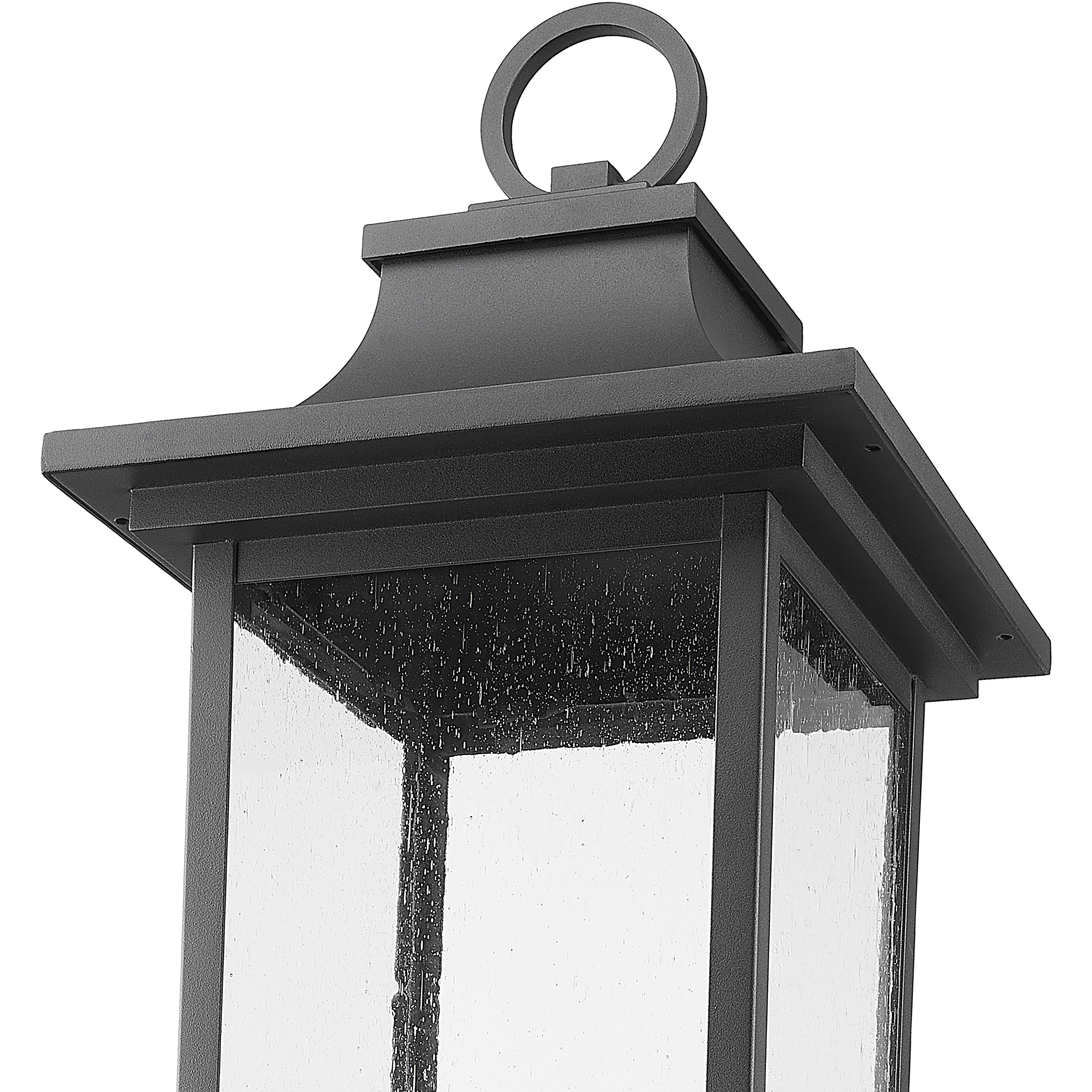 Tiberius 6 Light 34 inch Black Outdoor Post Mount Fixture in Clear Seedy Glass