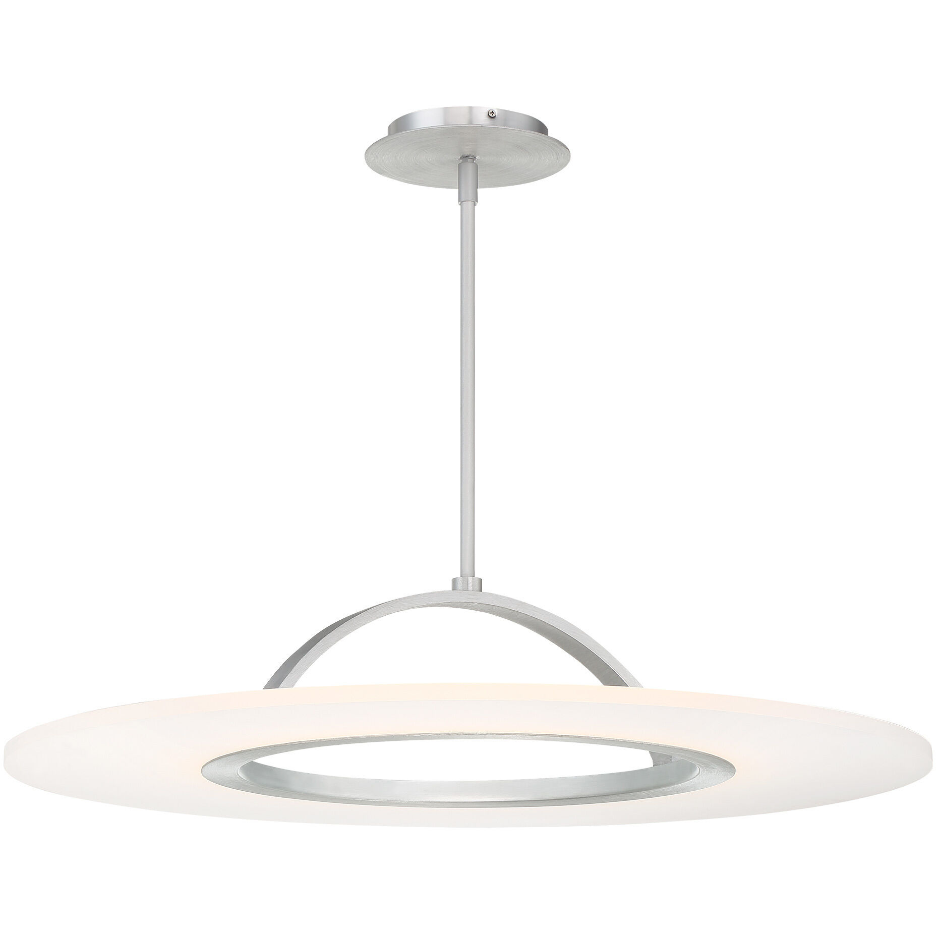 Elektron LED 28 inch Brushed Aluminum Semi-Flush Mount Ceiling Light, dweLED