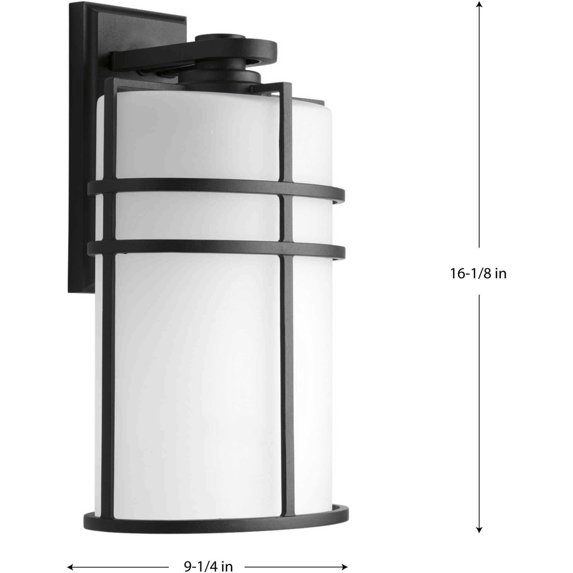 Format 1 Light 16 inch Textured Black Outdoor Wall Lantern, Large