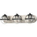 Davenay 3 Light 23 inch Satin Nickel with Matte Black Vanity Light Wall Light