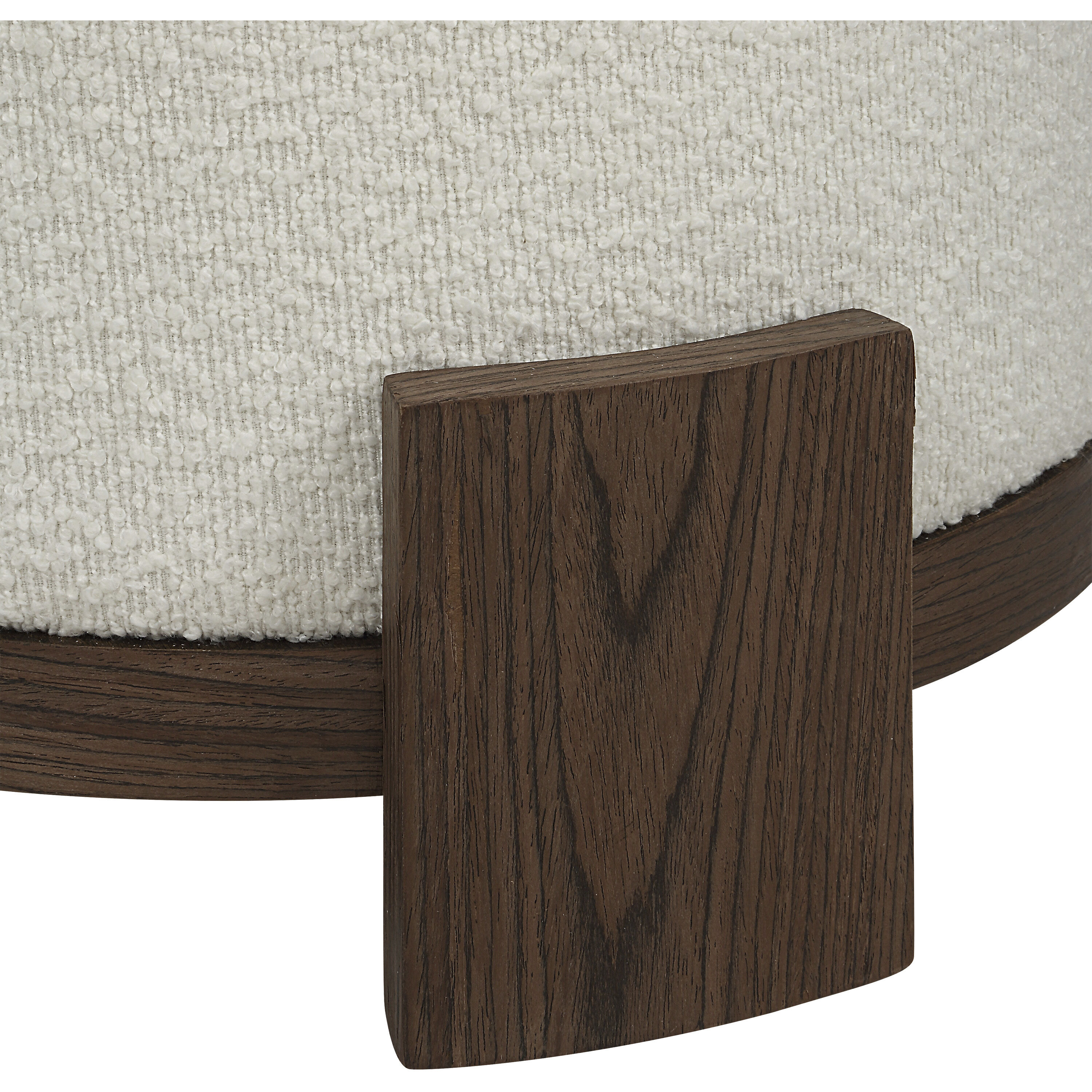 Chaves 18 inch Ivory and Dark Walnut Ottoman