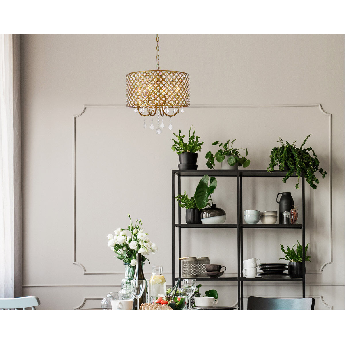 Elise 4 Light 17 inch Brass Pendant Ceiling Light