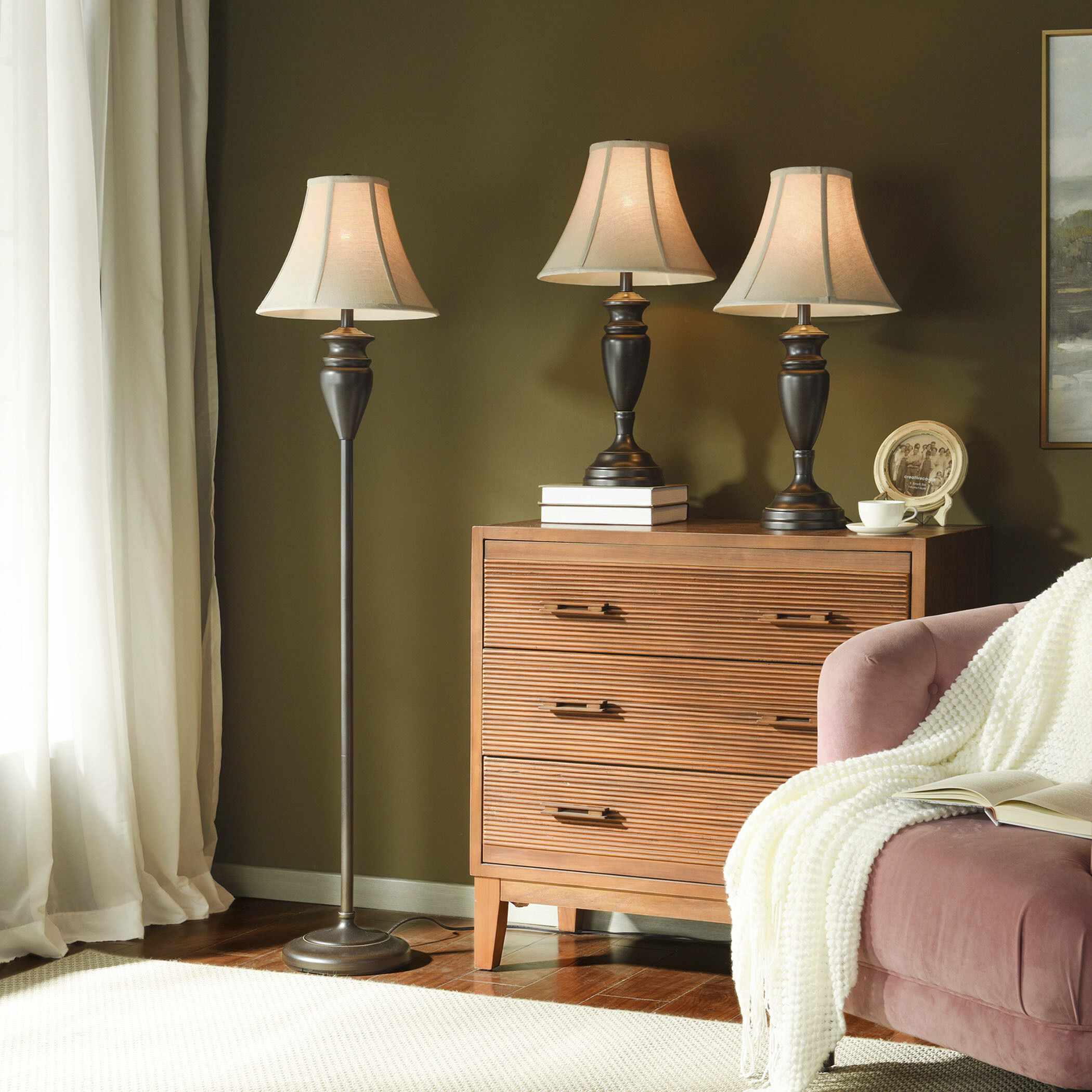 Signature 61 inch 100 watt Dark Bronze Table Lamp Portable Light