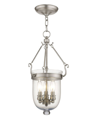 Jefferson 3 Light 10 inch Brushed Nickel Chain Lantern