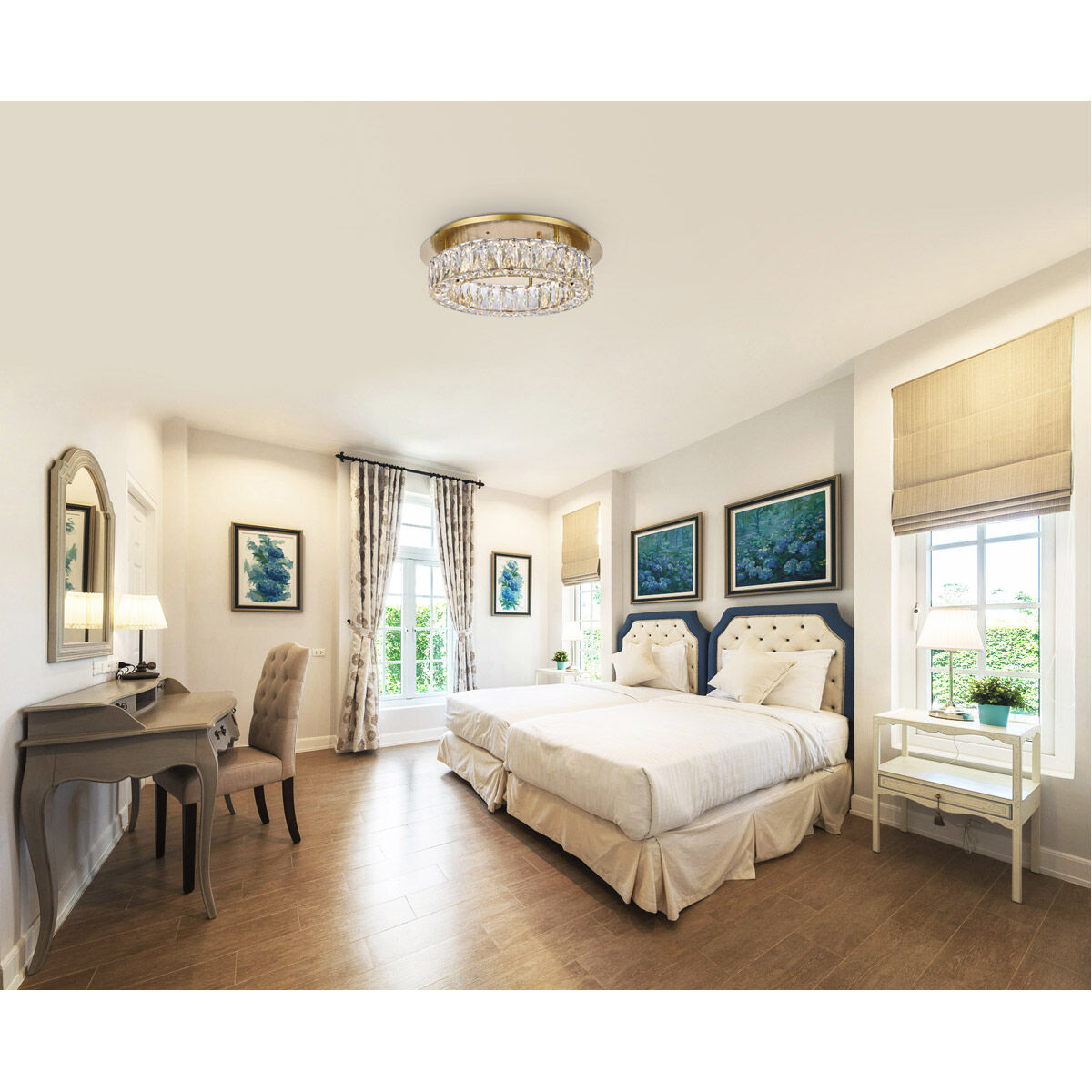 Monroe 18 inch Gold Flush Mount Ceiling Light