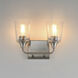 Hudson 2 Light 13 inch Satin Nickel Bath Vanity Wall Light in Clear