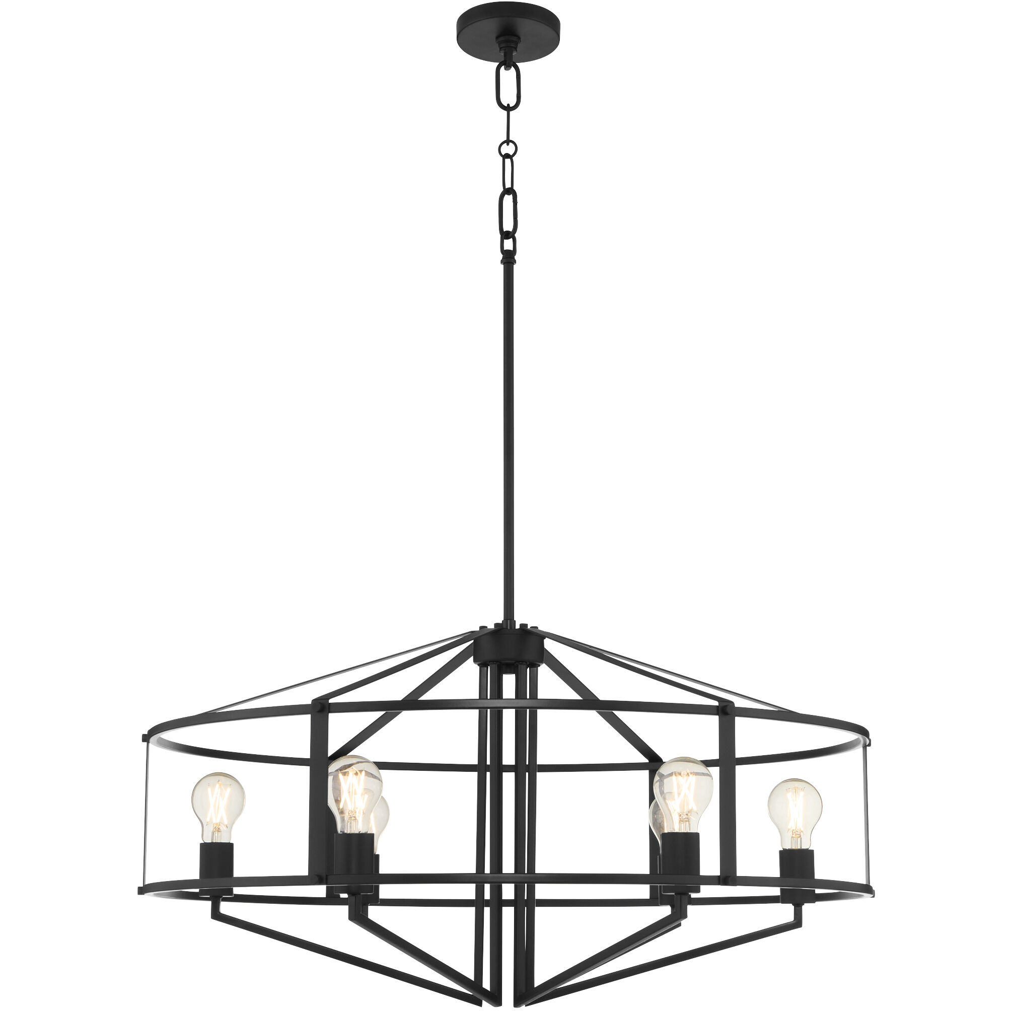 Tobin 6 Light 32 inch Matte Black Pendant Ceiling Light