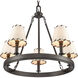 Marion 5 Light 24.5 inch Oil Rubbed Bronze with Natural Chandelier Ceiling Light
