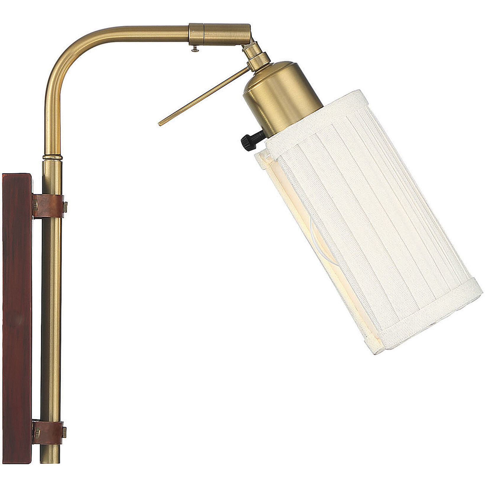 Mid-Century 7 inch 40.00 watt Natural Brass Adjustable Wall Sconce Wall Light