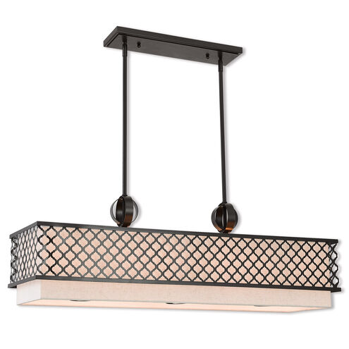 Arabesque 9 Light 40 inch English Bronze Linear Chandelier Ceiling Light