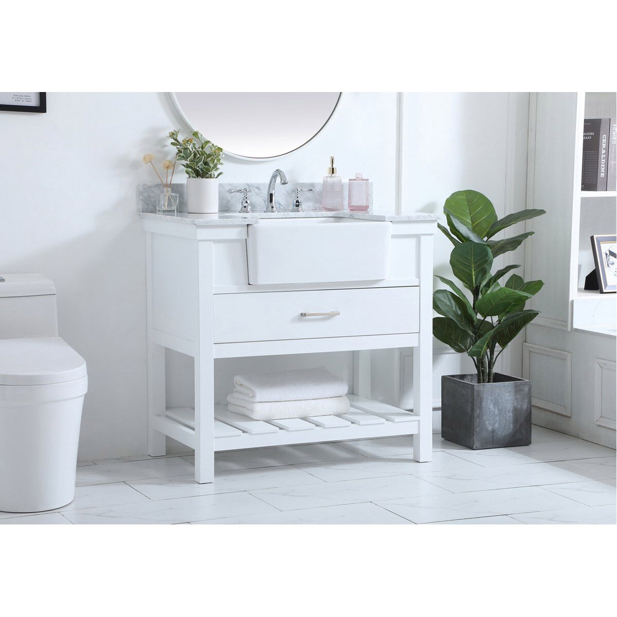 Clement 36 X 22 X 34 inch White Bathroom Vanity Cabinet