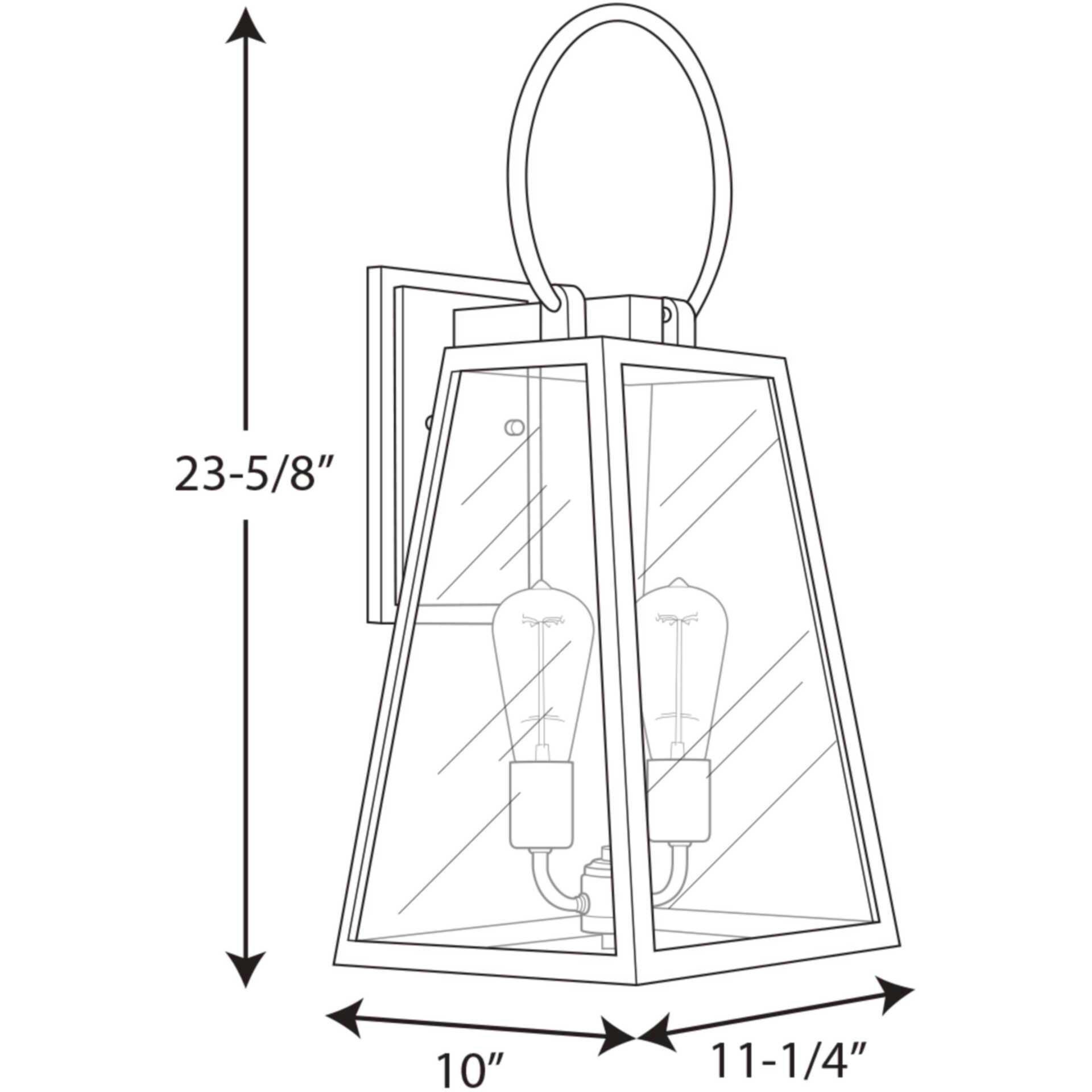 Barnett 2 Light 24 inch Antique Bronze Outdoor Wall Lantern, Large