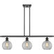 Ballston Athens 3 Light 42 inch Oil Rubbed Bronze Island Light Ceiling Light in Clear Crackle Glass, Ballston