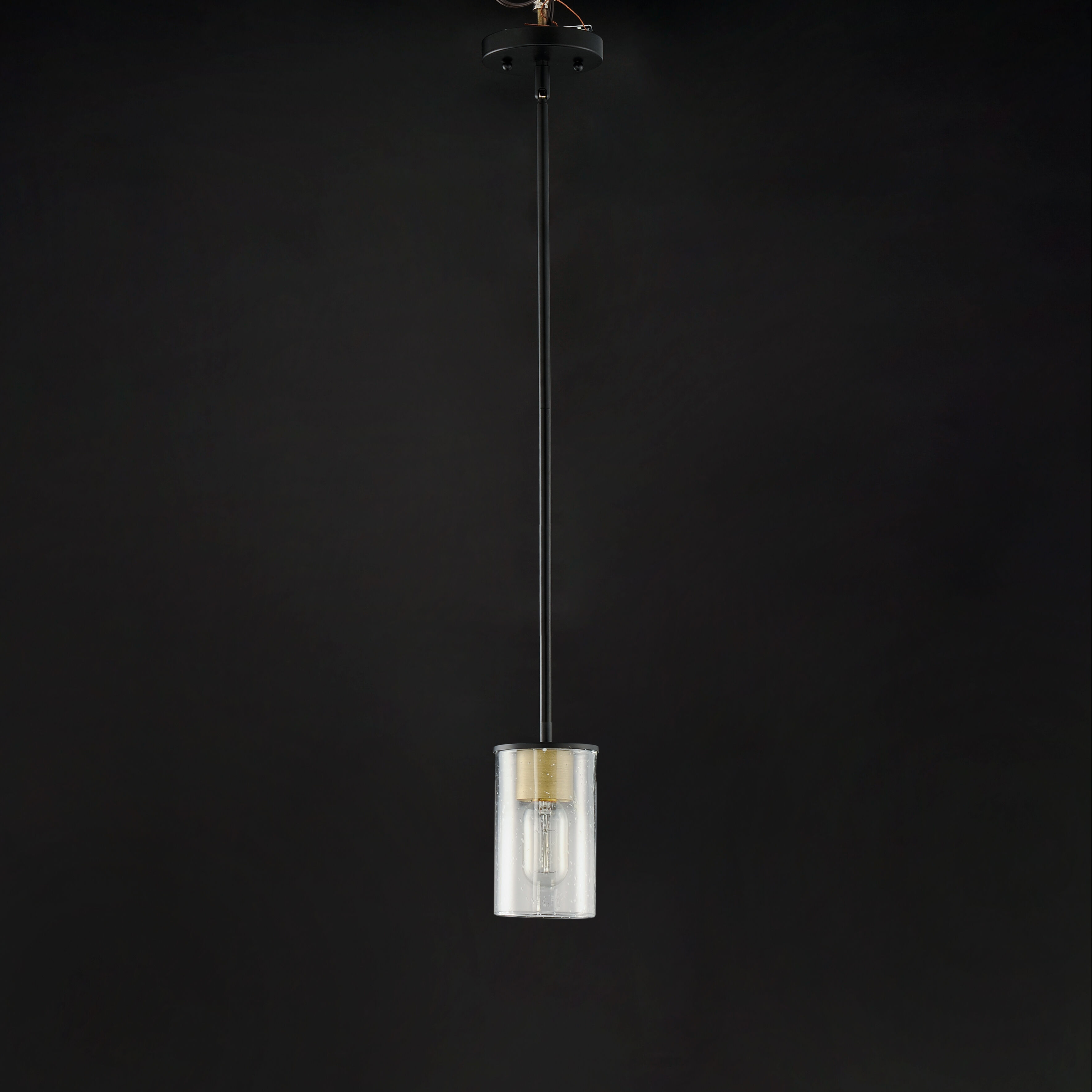 Sleek 1 Light 4 inch Antique Brass/Black Mini Pendant Ceiling Light in Antique Brass and Black